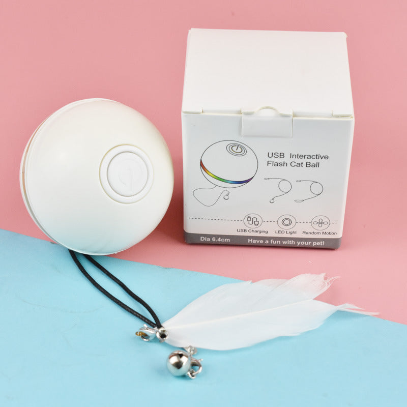 Balle interactive rose pour chat, 6,4 cm, chargement USB